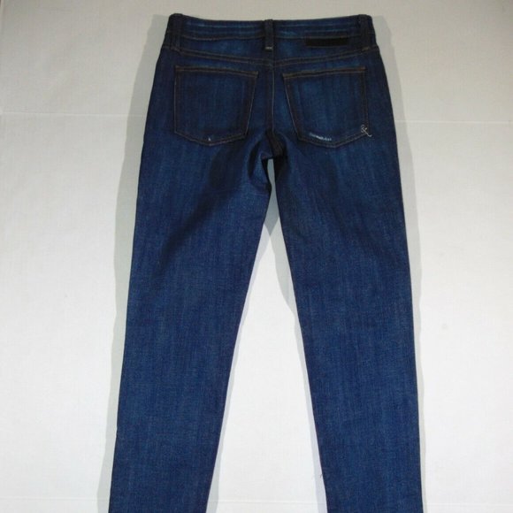 NEW ~A.N.D.  A New Denim Slouchy Ciggie W/ Slit Distressed Skinny JEANS Size 25 - Picture 9 of 9